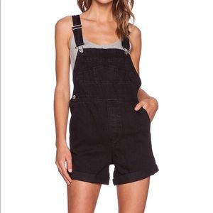 RES DENIM BLACK DENIM OVERALLS XS